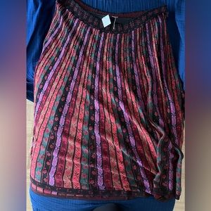 Cecilia Prado (for Anthropologie) pleated knit, floral, midi skirt with lining